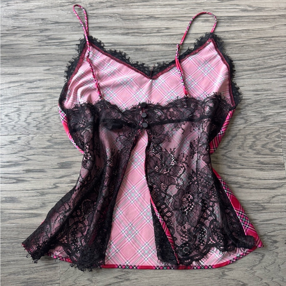 Victorias secret Pink and Black Lace Women's Camisole